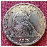 1876-CC Liberty Seated Half Dollar - Awesome!