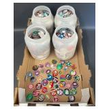 Large Collection of Vintage Collectible Pogs - Over 1500 in 4 Gallon containers