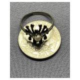Sterling Silver 925 Floral Pearl Ring Size 7.5