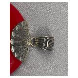 Sterling Silver 925 Pendant with Red Stone