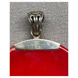 Sterling Silver 925 Pendant with Red Stone