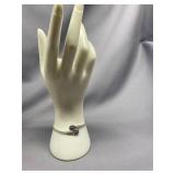 Adjustable Sterling Silver 925 Bracelet with Red & Green Gemstones