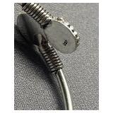 Adjustable Sterling Silver 925 Bracelet with Red & Green Gemstones