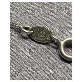 Sterling Silver 925 Necklace with Pink Stone