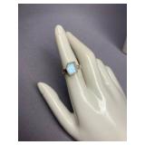 Sterling Silver 925 Pentagon Moonstone Ring 925 Size 6.75