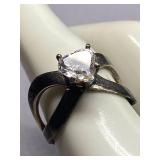 Sterling Silver 925 Heart-Shaped Ring 925 Size 8
