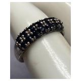 Sterling Silver Sapphire 925 Ring Size 7