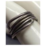 Vintage Multi-Band Sterling Silver 925 Wrap Ring Size 7