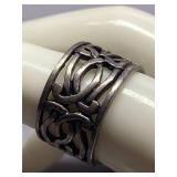 Sterling Silver 925 Ring Intricate Design Size 6