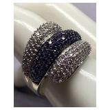 JCM Multi-Stone Sterling Silver 925 Statement Ring Size 11