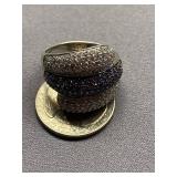 JCM Multi-Stone Sterling Silver 925 Statement Ring Size 11