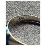 Vintage Sterling Silver 925 Multi Color Opal Ring Size 6
