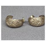 Vintage Sterling Silver 925 Woven Earrings
