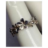 Sterling Silver 925 Floral Ring Size 2.5