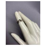Sterling Silver 925 Floral Ring Size 2.5
