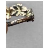 Sterling Silver 925 Floral Ring Size 2.5