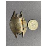 Signed Sterling Silver Iridescent 925 Artistic Brooch