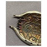 Signed Sterling Silver Iridescent 925 Artistic Brooch