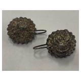 Vintage Sterling Silver 925 Floral Earrings, Handcrafted