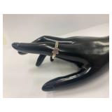 Sterling Silver 925 Ring w/ Square Purple Stone Size 8