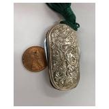 Sterling Silver 925 Engraved Multi-Tool Pocket Knife with Tassel