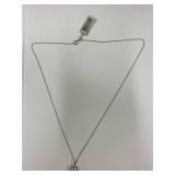 Sterling Silver 925 Necklace Lab Sapphire Pendant