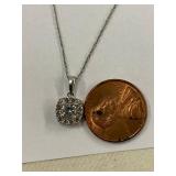 Sterling Silver 925 Necklace Lab Sapphire Pendant