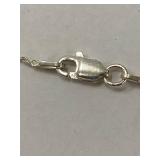 Sterling Silver 925 Necklace with Blue Sea Glass Pendant