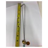 Sterling Silver 925 Brass Turquoise Pendant Necklace