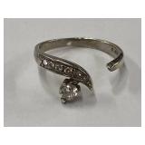 Adjustable Elegant Sterling Silver 925 Ring With Stone Details