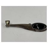 Sterling Silver 925 Pendant with Black Stone