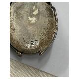 Sterling Silver 925 Pendant with Black Stone