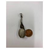 Sterling Silver 925 Pendant with Black Stone