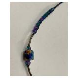 Handcrafted Glass Bead Sterling Silver 925 Necklace Intricate Design