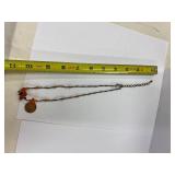 Amber Bead Necklace on Sterling Silver 925 Chain