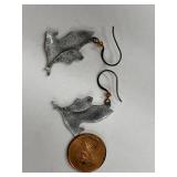 Unique Bat-Themed Enamel Sterling Silver Earrings Gothic Jewelry