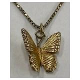Sterling Silver 925 Butterfly Pendant Necklace