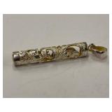 Sterling Silver Floral Pendant .925 Intricate Design