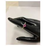 Vintage Sterling Silver 925 Ring with Pink Stone Size 7