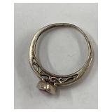 Vintage Sterling Silver 925 Ring with Pink Stone Size 7
