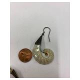 Large Sterling Silver 925 Nautilus Shell Earrings