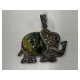 Sterling Silver 925 Gemstone Elephant Pendant