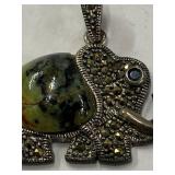 Sterling Silver 925 Gemstone Elephant Pendant