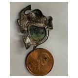 Sterling Silver 925 Gemstone Elephant Pendant