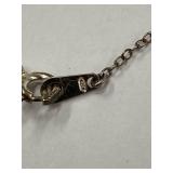Sterling Silver 925 V-Shaped Pendant Necklace