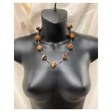 Handcrafted Art Glass Bead Sterling Silver 925 Necklace