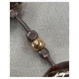 Handcrafted Art Glass Bead Sterling Silver 925 Necklace