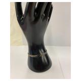 Vintage 925 Sterling Silver Bracelet with Black Stone