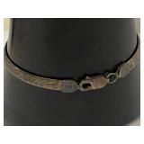 Vintage 925 Sterling Silver Bracelet with Black Stone