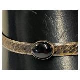 Vintage 925 Sterling Silver Bracelet with Black Stone